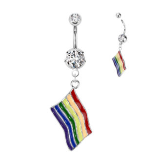 Pride Flag Bellybutton Ring - NSNF2-GPR