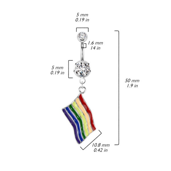 Pride Flag Bellybutton Ring